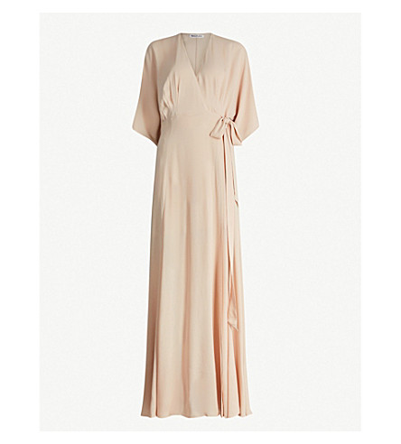 Crepe Maxi Dress In Champagne | ModeSens